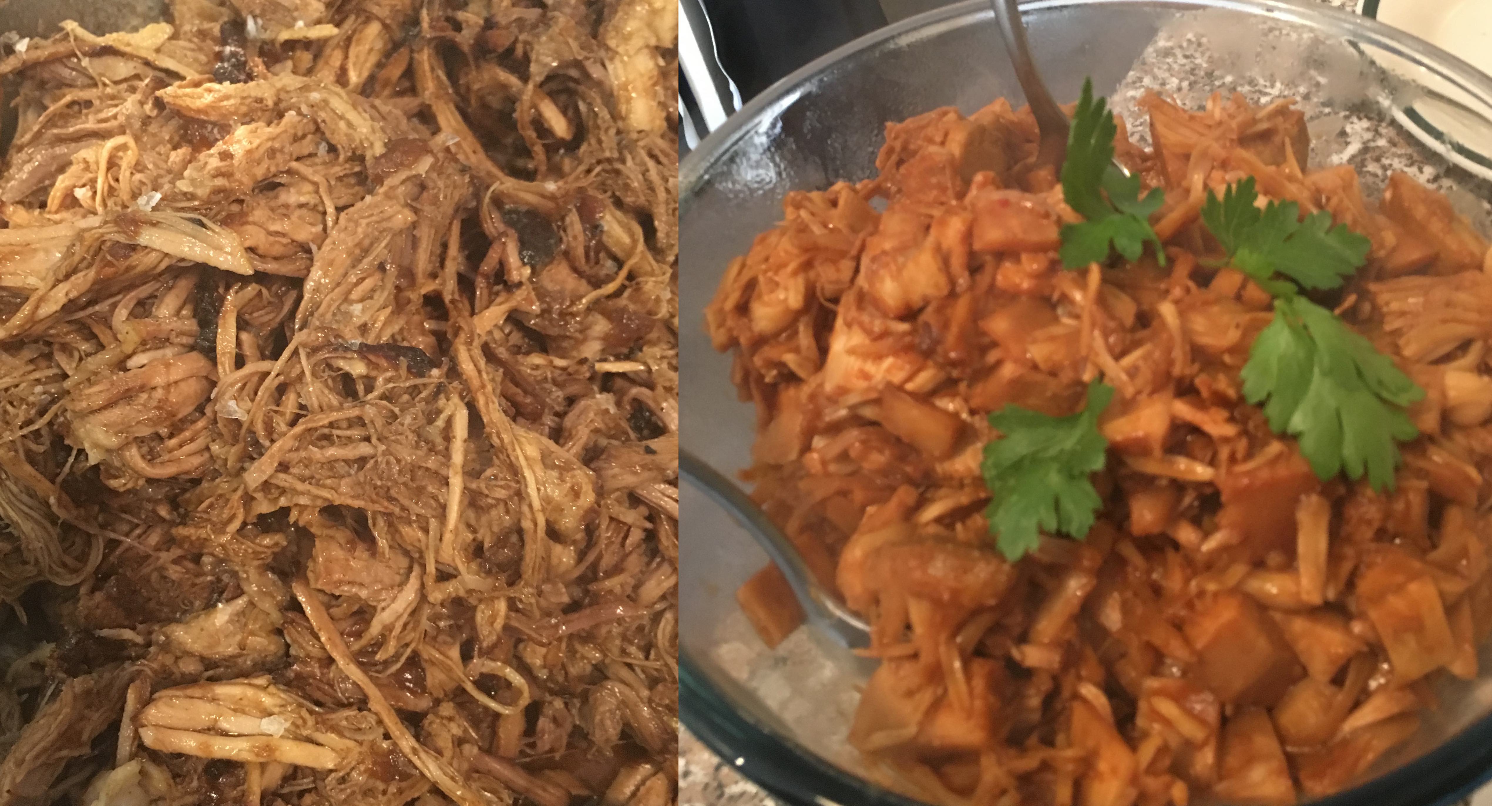 Pulled pork vs pulled jackfruit